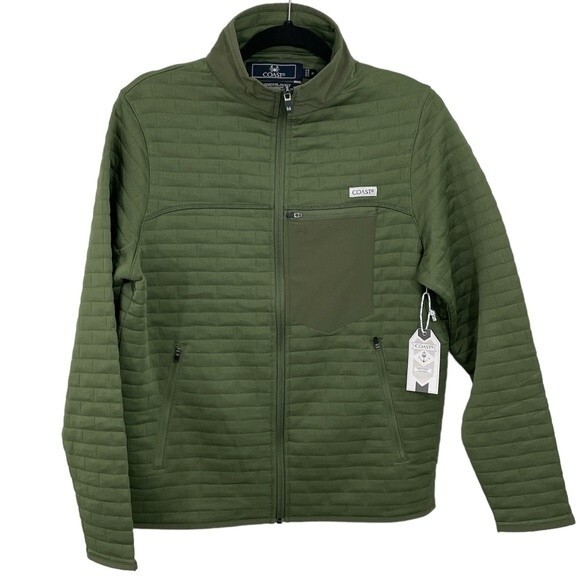NWT Coast Men's The Foresail Jacket Multiple Pockets Olive Green Size Small - Picture 2 of 9